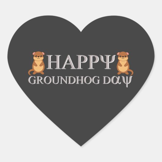 happy Groundhog Day Hart Sticker (Voorkant)