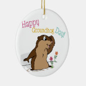 Happy Groundhog Day Keramisch Ornament (Rechts)