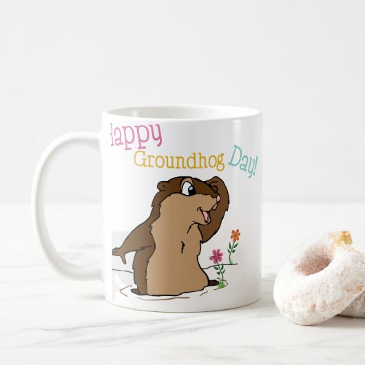 Happy Groundhog Day Koffiemok (Met donut)
