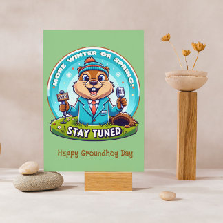 Happy Groundhog Day: Lente- of winternieuwsbericht Feestdagen Kaart