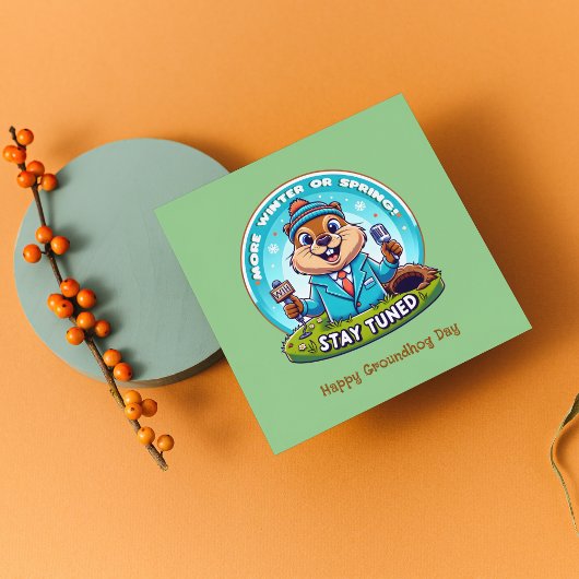 Happy Groundhog Day: Lente- of winternieuwsbericht Feestdagenkaart