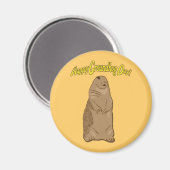 Happy Groundhog Day Magnet Magneet (Voorkant / Achterkant)