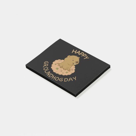 Happy Groundhog Day Post-it® Notes (Schuin)