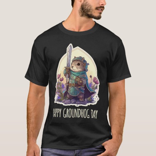 Happy groundhog Day Quote Cool Groundhog knight T-shirt (Voorkant)