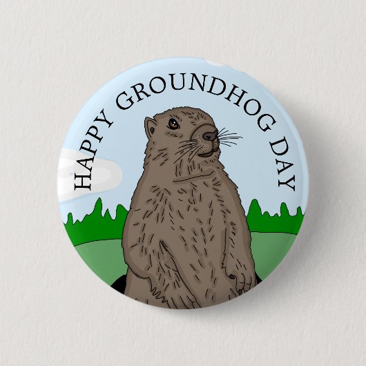Happy Groundhog Day Ronde Button 5,7 Cm (Voorkant)