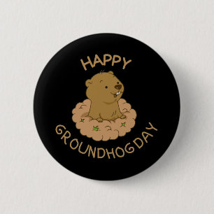 Happy Groundhog Day Ronde Button 5,7 Cm