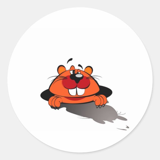 Happy Groundhog Day Ronde Sticker (Voorkant)