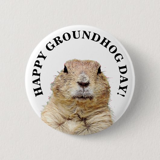 Happy Groundhog Day Schattigee vakantie Button (Voorkant)