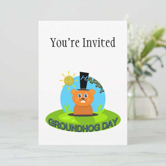 Happy Groundhog Day Sunshine Kaart (Staand voorkant)