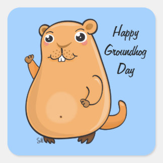 Happy Groundhog Day Vierkante Sticker