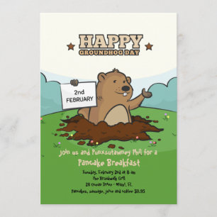 Happy Groundhog-uitnodiging Kaart