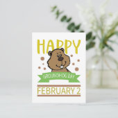 Happy Groundhog's Day 2 februari Briefkaart (Staand voorkant)