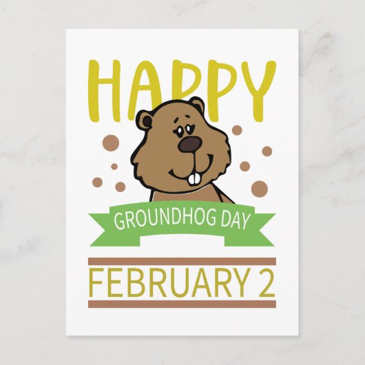 Happy Groundhog's Day 2 februari Briefkaart (Voorkant)