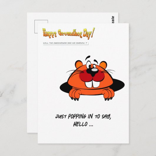 Happy Groundhog's Day Briefkaart (Voorkant / Achterkant)