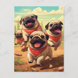 Happy Grumble van Pugs Briefkaart