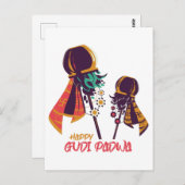 Happy Gudi Padwa Briefkaart (Voorkant / Achterkant)