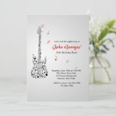 Happy Guitar-uitnodiging Kaart (Staand voorkant)