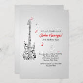 Happy Guitar-uitnodiging Kaart (Voorkant / Achterkant)