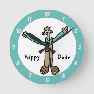 Happy guy Wall Clock Ronde Klok