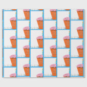 Happy Half Birthday Cupcake Cadeaupapier (Vlak)