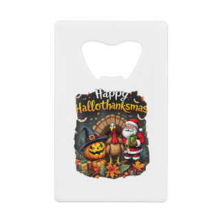 Happy Hallo Bedankt mas Merry Christmas Santa Clau Kredietkaart Flessenopener