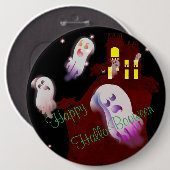 Happy Hallo- Booween Ronde Button 6,0 Cm (Voorkant /achterkant)