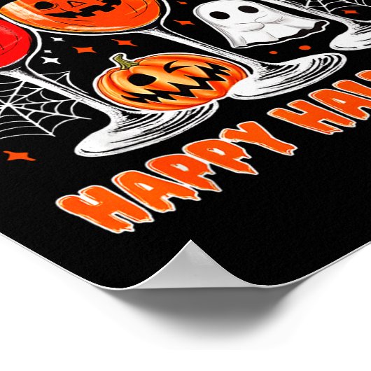 Happy Hallo-wine Funny Halloween Gl Wine Drinking Poster (Hoek)