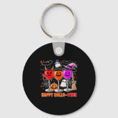Happy Hallo-wine Funny Halloween Gl Wine Drinking Sleutelhanger (Voorkant)