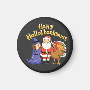 Happy HalloThanksgiving Lovers Design– Perfect Hal Magneet