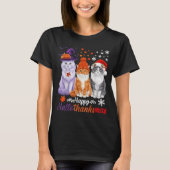 Happy HalloThanksMas Cats Halloween Thanksgiving C T-shirt (Voorkant)