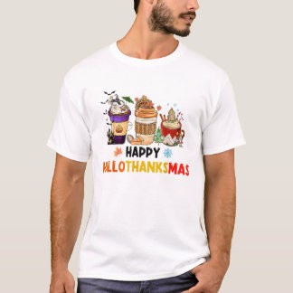 Happy Hallothanksmas Coffee T-shirt