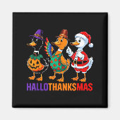 Happy Hallothanksmas Duck Lover Halloween Merry Ch Magneet (Voorkant)