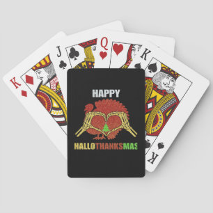 Happy Hallothanksmas Fun Holiday Season Mashup Pokerkaarten