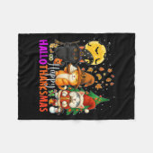 Happy Hallothanksmas Funny Halloween Thanksgiving Fleece Deken (Voorkant (Horizontaal))