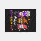 Happy Hallothanksmas Gnomes Lover Halloween Merry Fleece Deken (Voorkant (Horizontaal))