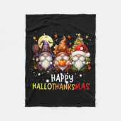Happy Hallothanksmas Gnomes Lover Halloween Merry Fleece Deken (Voorkant)