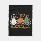 Happy Hallothanksmas Halloween Thanksgiving Christ Fleece Deken (Voorkant)