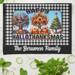 Happy Hallothanksmas keukenhanddoek