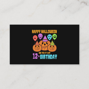Happy Halloween 12th Birthday Visitekaartje