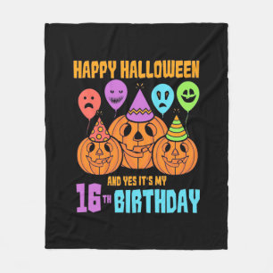 Happy Halloween 16th Birthday Fleece Deken