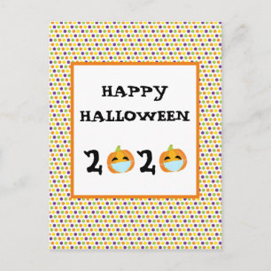 Happy Halloween 2020-pompoen Briefkaart