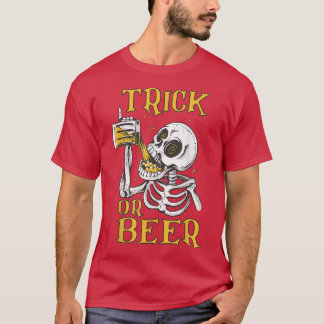 Happy Halloween 2022 Trick of beer skeleton Horror T-shirt