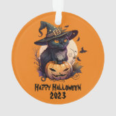 Happy Halloween 2023 Chat noir et Jack-o-Lantern (dos)