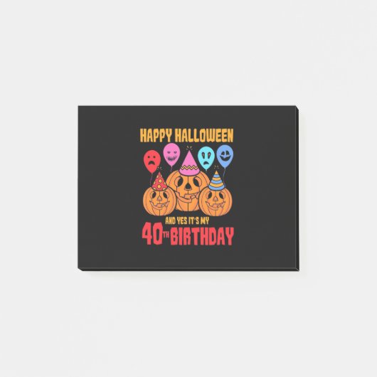 Happy Halloween 40th Birthday Post-it® Notes (Voorkant)