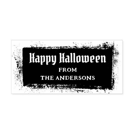 Happy Halloween aangepaste naam vuile gritty grung Rubberstempel (Afrduk)
