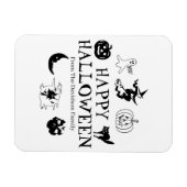 Happy Halloween aangepaste naam zwart wit Magneet (Horizontaal)