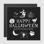 Happy Halloween aangepaste naam zwarte witte spook (Voorkant / Achterkant)