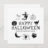 Happy Halloween aangepaste zwarte witte kaart (Voorkant / Achterkant)