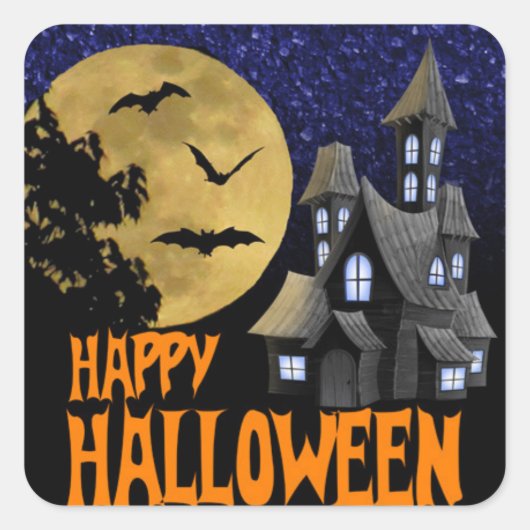 Happy Halloween autocollant Haunted house Flying b (Devant)