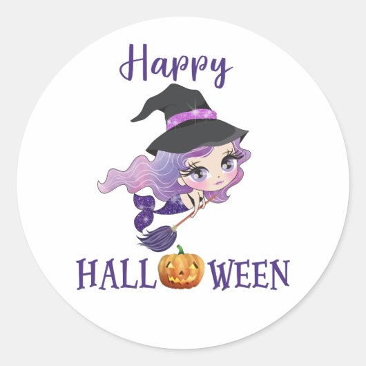 Happy Halloween autocollant rond Mermaid autocolla (Devant)